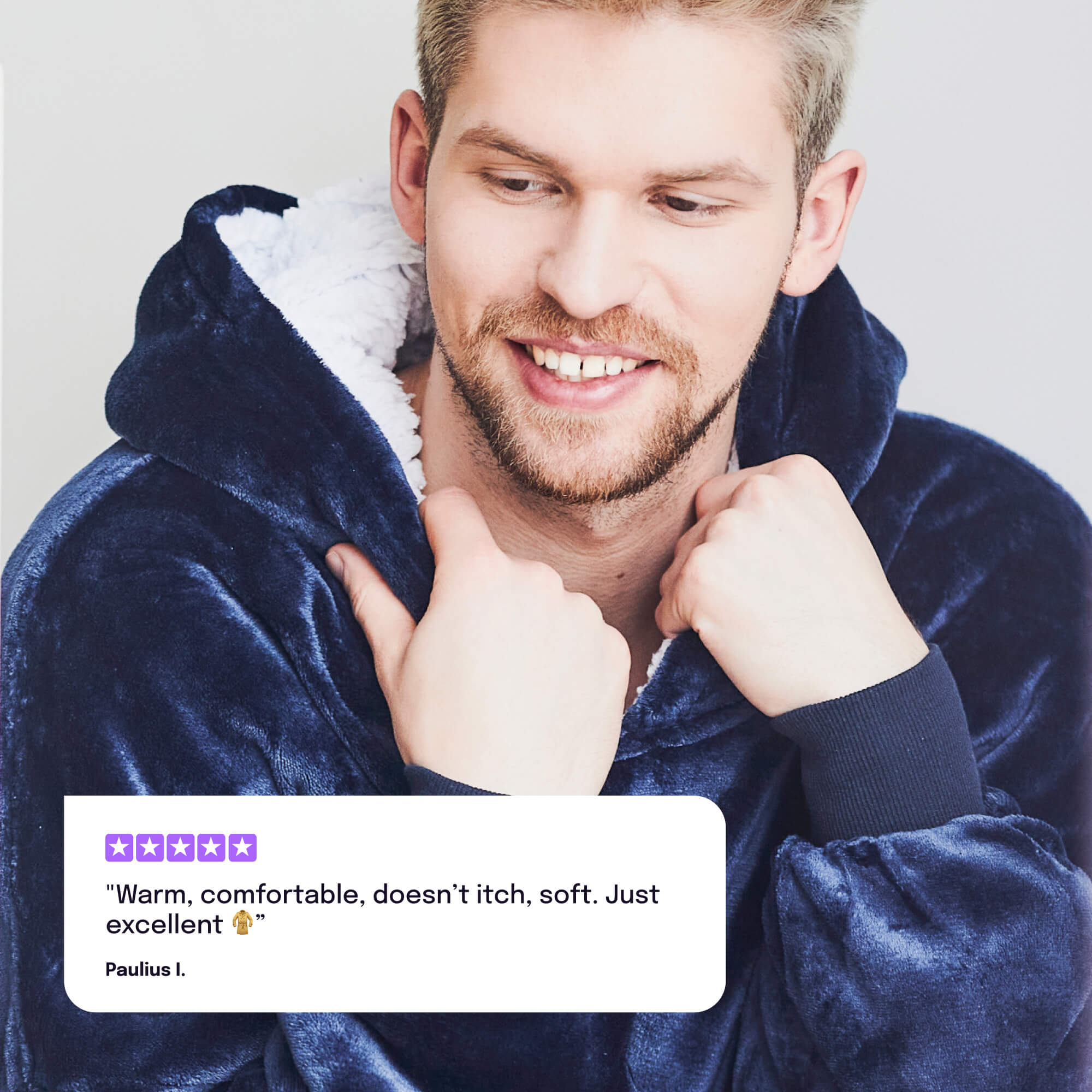 Polarowy kocobluz z kapturem dla mężczyzn
