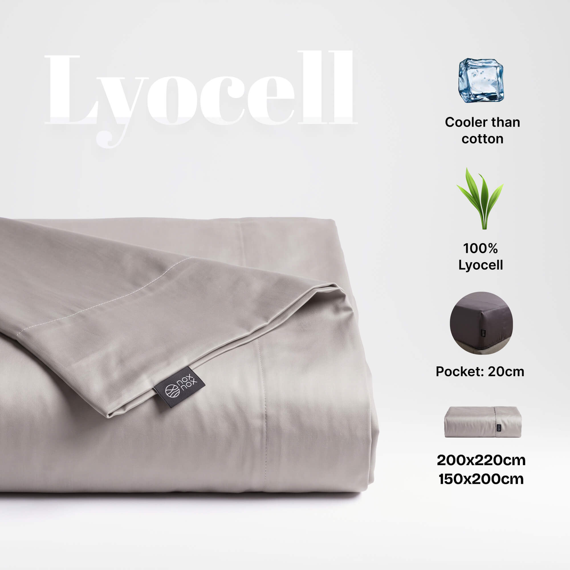 Prześcieradło z gumką Lyocell 200×220 cm – Eukaliptus