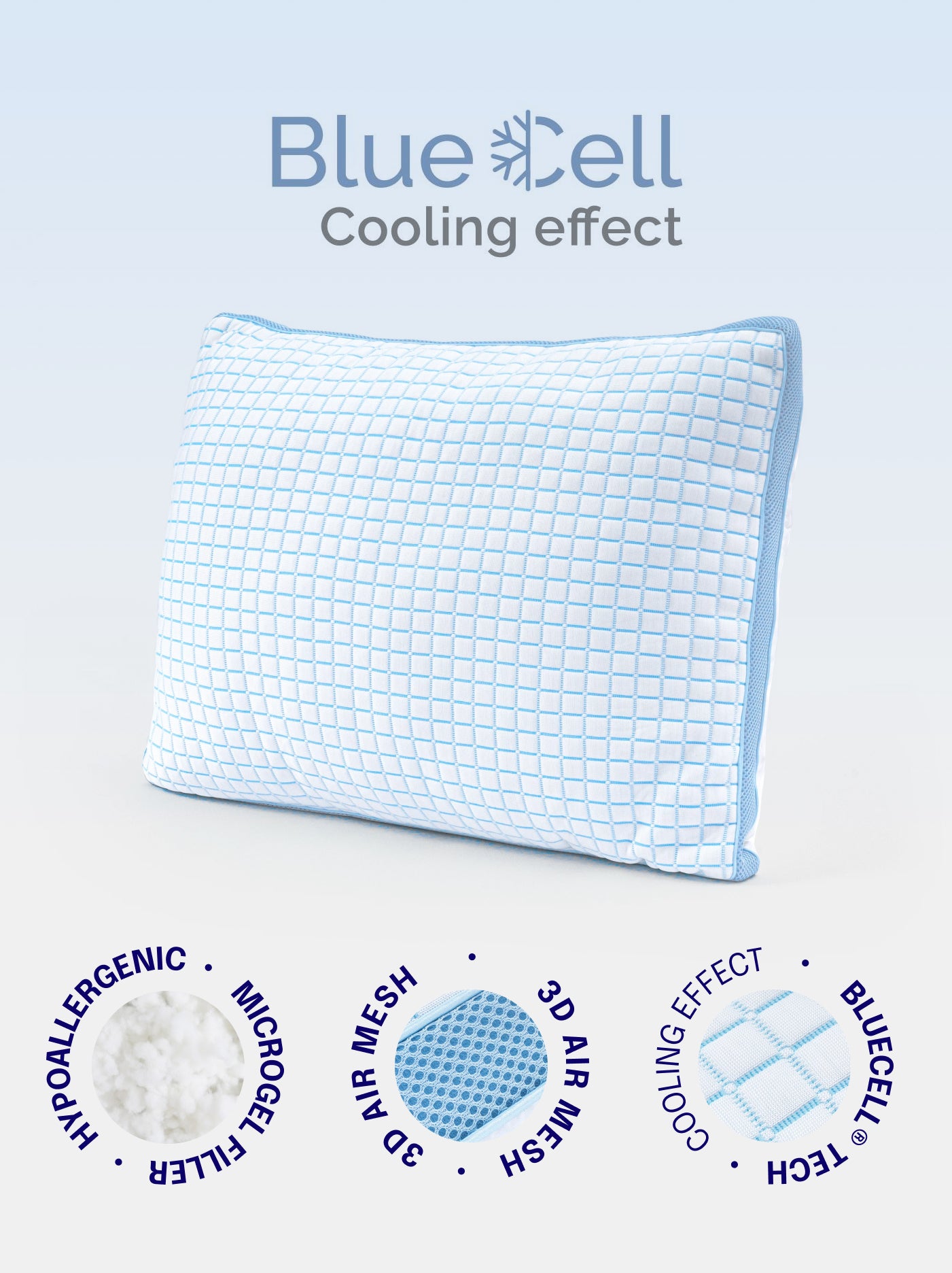 Chłodząca Poduszka Mikrożelowa 3D BlueCell Tech
